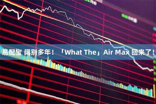 易配宝 阔别多年！「What The」Air Max 回来了！