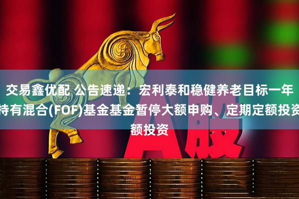 交易鑫优配 公告速递：宏利泰和稳健养老目标一年持有混合(FOF)基金基金暂停大额申购、定期定额投资